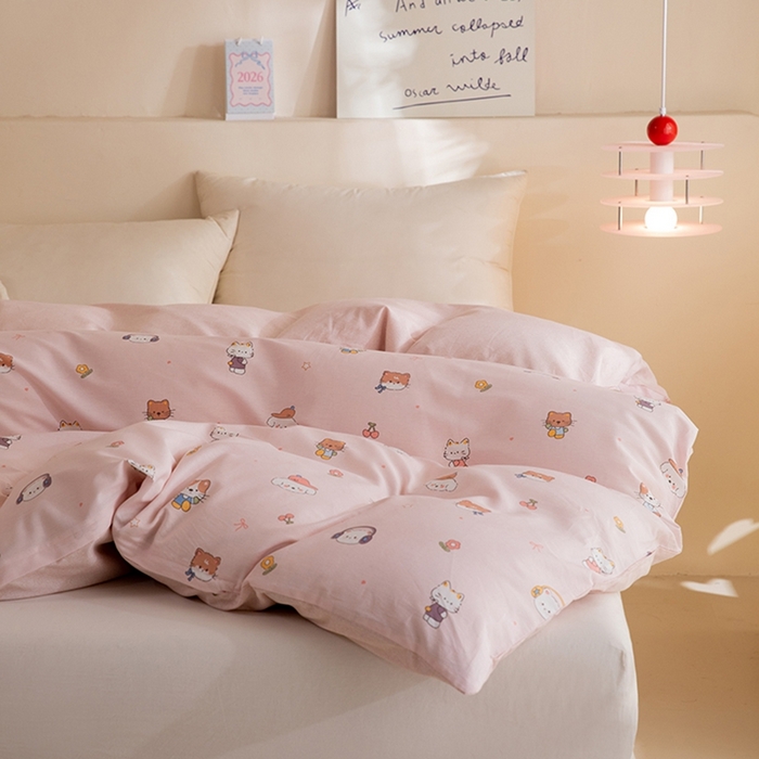 91家纺网 家纺一手货源 找家纺 八十八家纺 2025新款全棉12868系列单品被套 趣猫