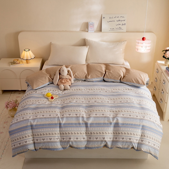 91家纺网 家纺一手货源 找家纺 八十八家纺 2025新款全棉12868系列单品被套 心软曲奇