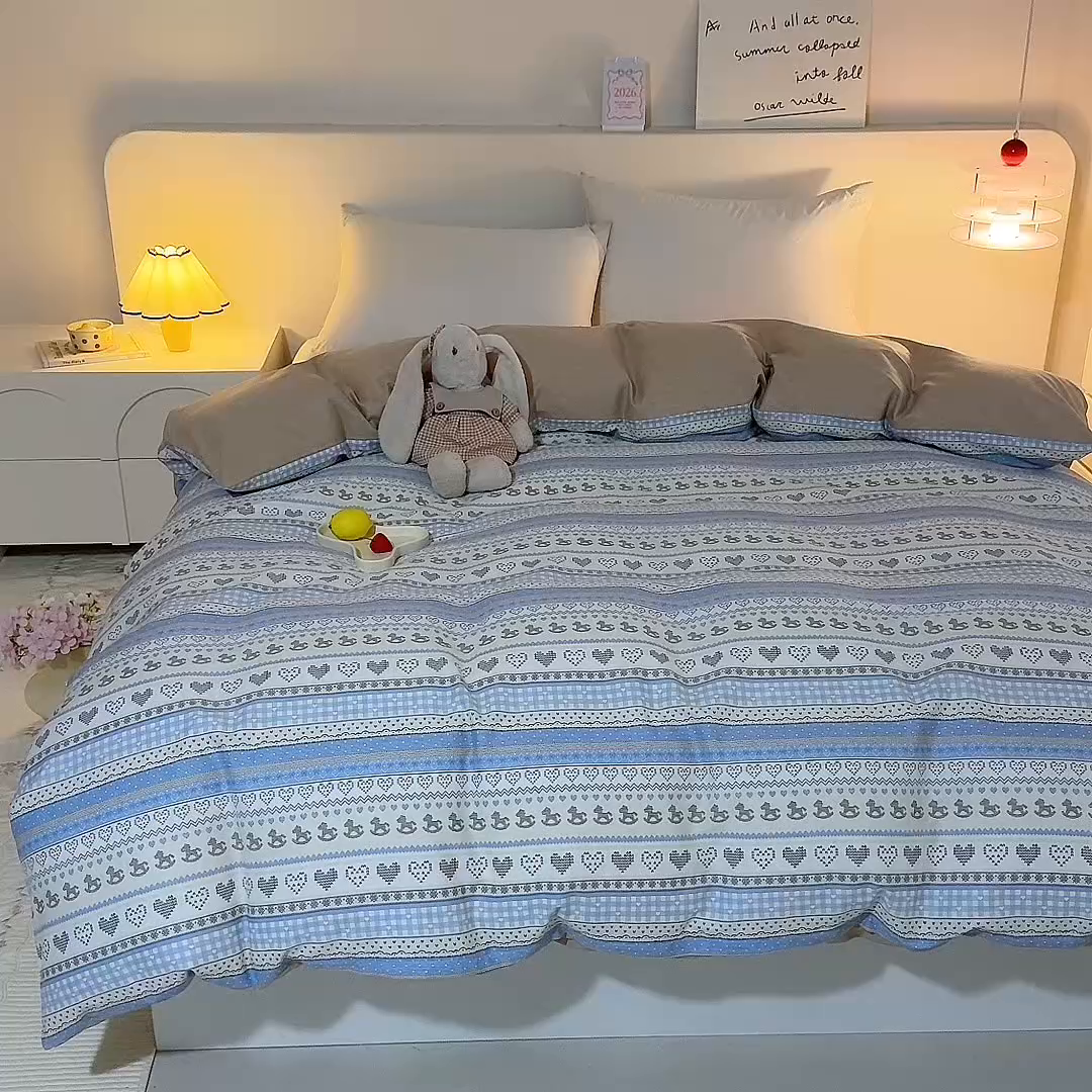 91家纺网 家纺一手货源 找家纺 八十八家纺 2025新款全棉12868系列单品被套 心软曲奇