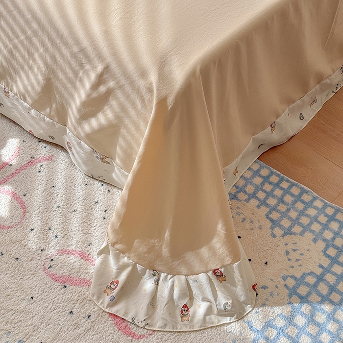 91家纺网 家纺一手货源 找家纺 金梦拉家纺 2026新款春夏古法水洗仿棉砂洗云小棉小布袋四件套可爱星星