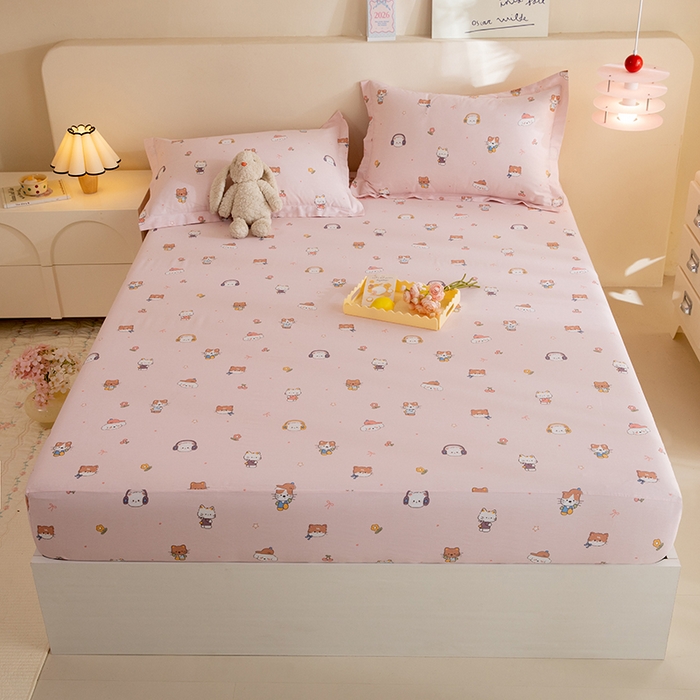 91家纺网 家纺一手货源 找家纺 八十八家纺 2025新款全棉12868系列单品床笠 趣猫