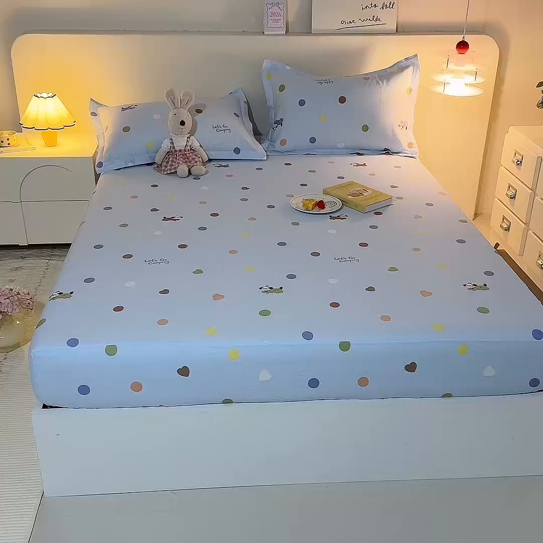 91家纺网 家纺一手货源 找家纺 八十八家纺 2025新款全棉12868系列单品床笠 布丁