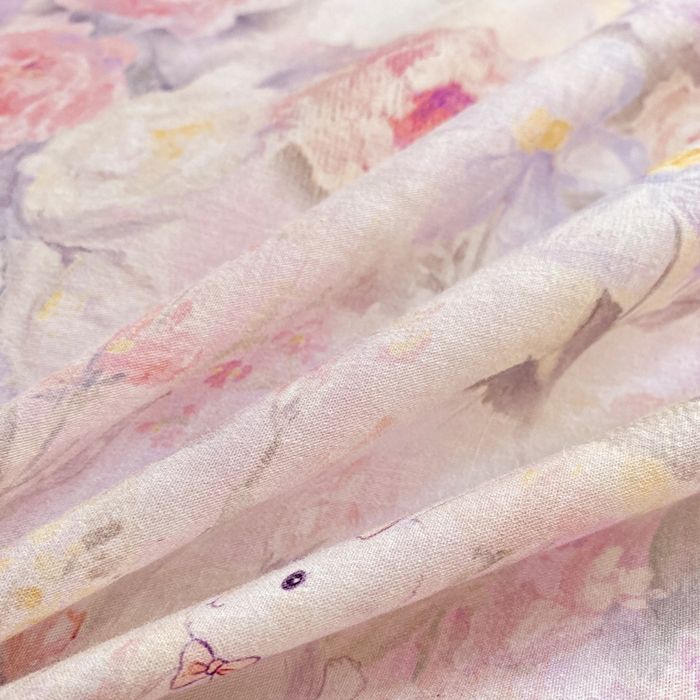 91家纺网 家纺一手货源 找家纺 凌鼎 2026新款全棉数码印花四件套花雾漫纱