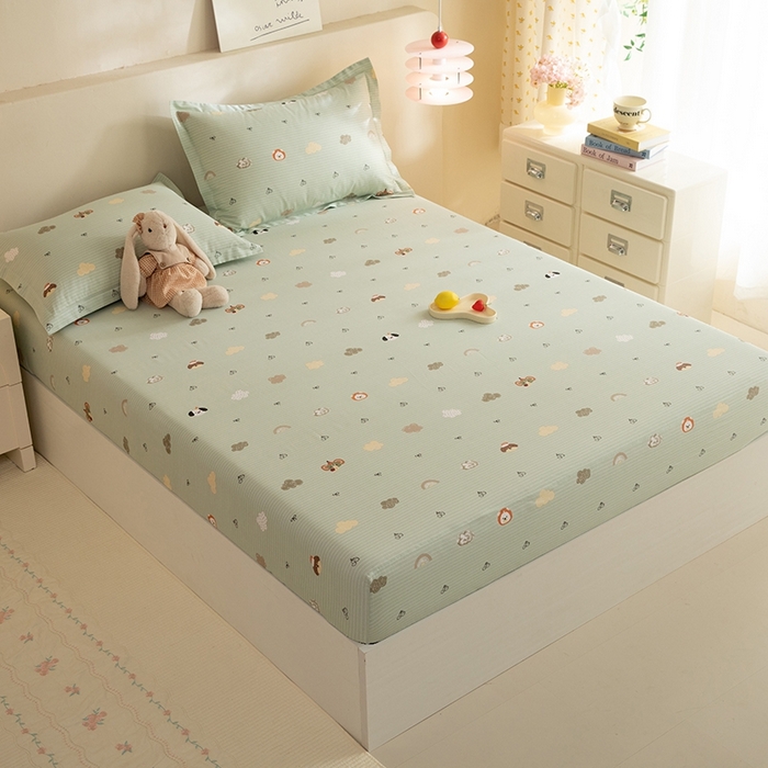 91家纺网 家纺一手货源 找家纺 八十八家纺 2025新款全棉12868系列单品床笠 萌宠乐园