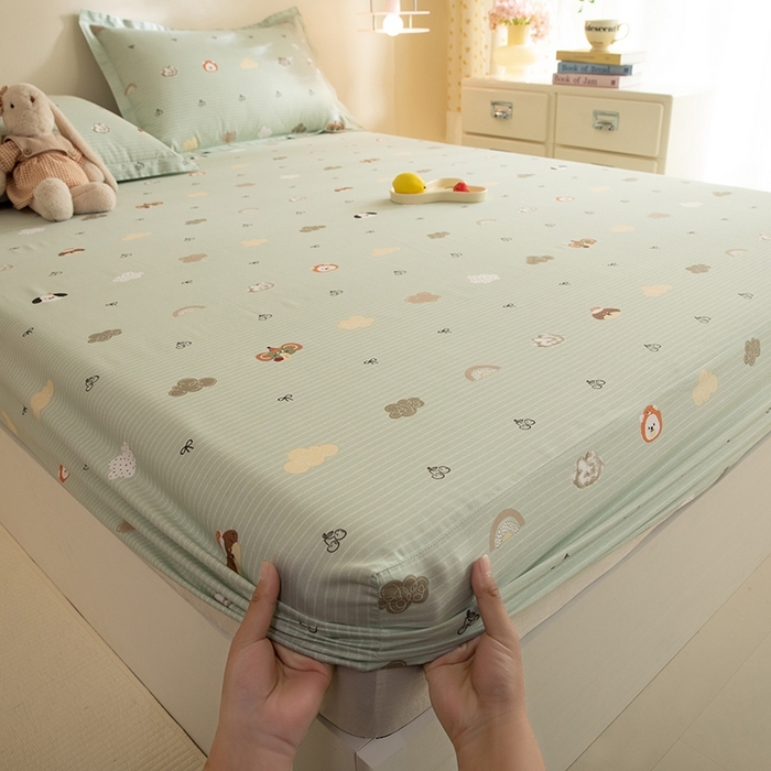 91家纺网 家纺一手货源 找家纺 八十八家纺 2025新款全棉12868系列单品床笠 萌宠乐园