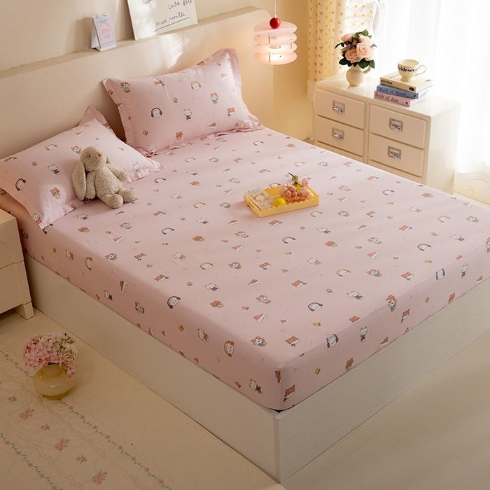 91家纺网 家纺一手货源 找家纺 八十八家纺 2025新款全棉12868系列单品床笠 趣猫