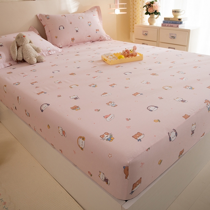 91家纺网 家纺一手货源 找家纺 八十八家纺 2025新款全棉12868系列单品床笠 趣猫