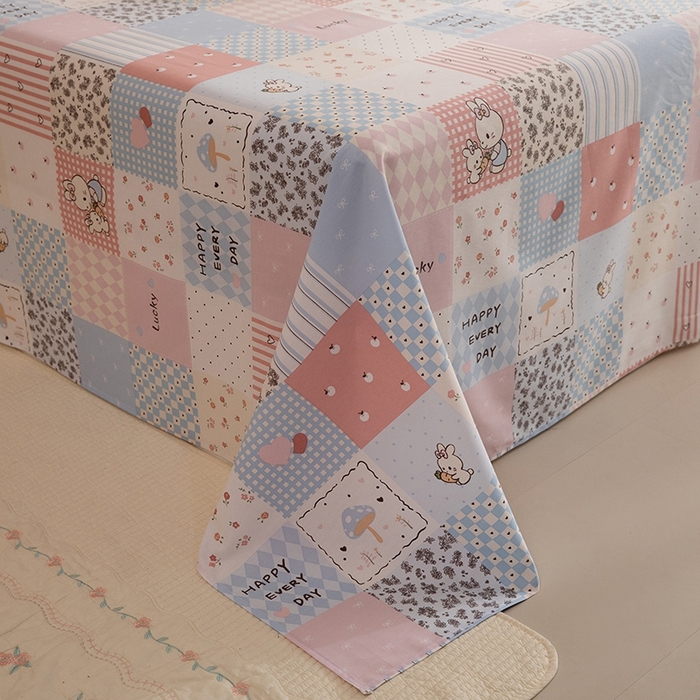 91家纺网 家纺一手货源 找家纺 八十八家纺2025新款全棉12868系列四件套单品床单 花点小兔