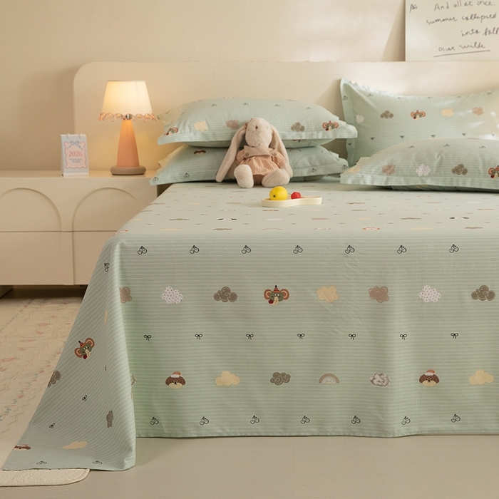 91家纺网 家纺一手货源 找家纺 八十八家纺2025新款全棉12868系列四件套单品床单 萌宠乐园