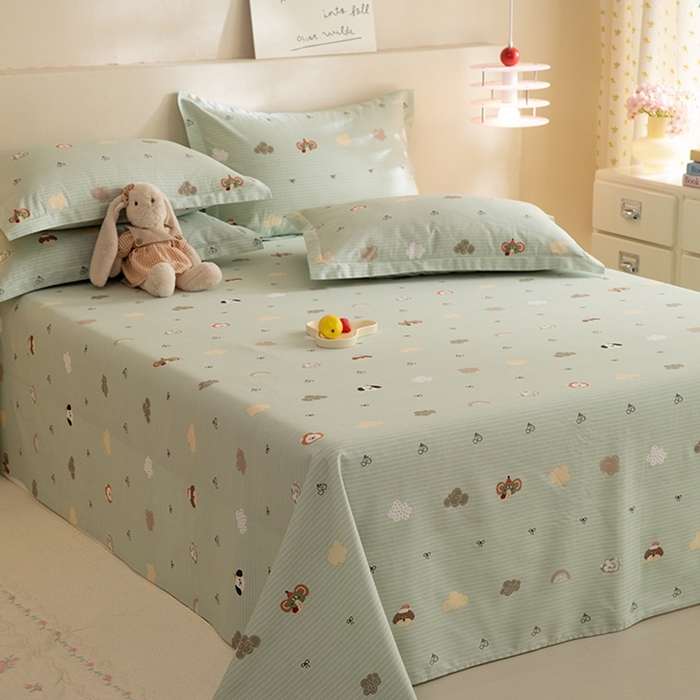 91家纺网 家纺一手货源 找家纺 八十八家纺2025新款全棉12868系列四件套单品床单 萌宠乐园