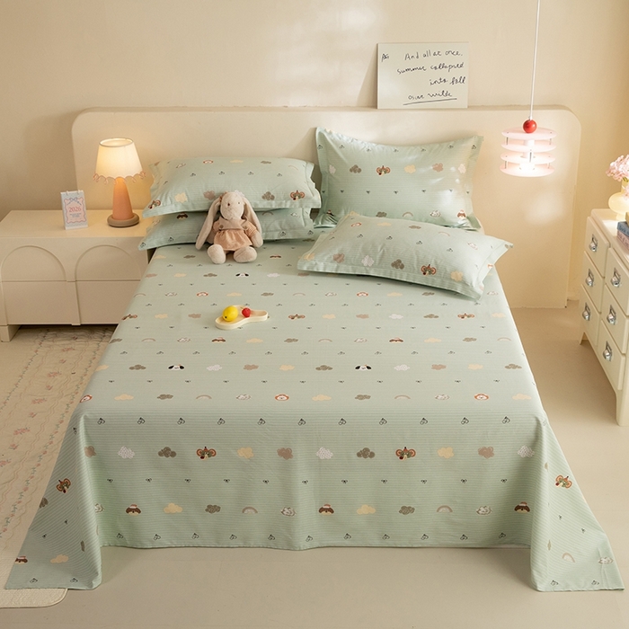 91家纺网 家纺一手货源 找家纺 八十八家纺2025新款全棉12868系列四件套单品床单 萌宠乐园