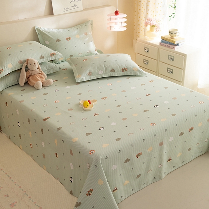 八十八家纺2025新款全棉12868系列四件套单品床单 萌宠乐园