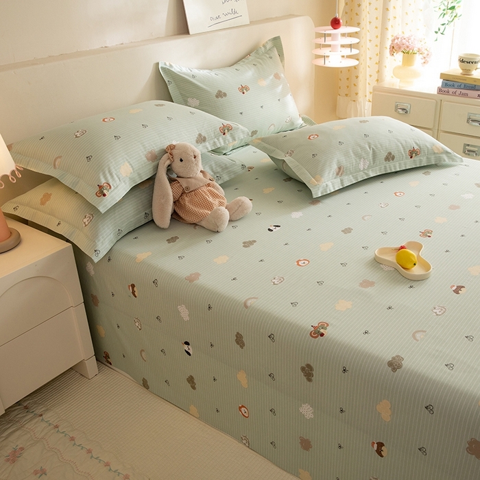 91家纺网 家纺一手货源 找家纺 八十八家纺2025新款全棉12868系列四件套单品床单 萌宠乐园