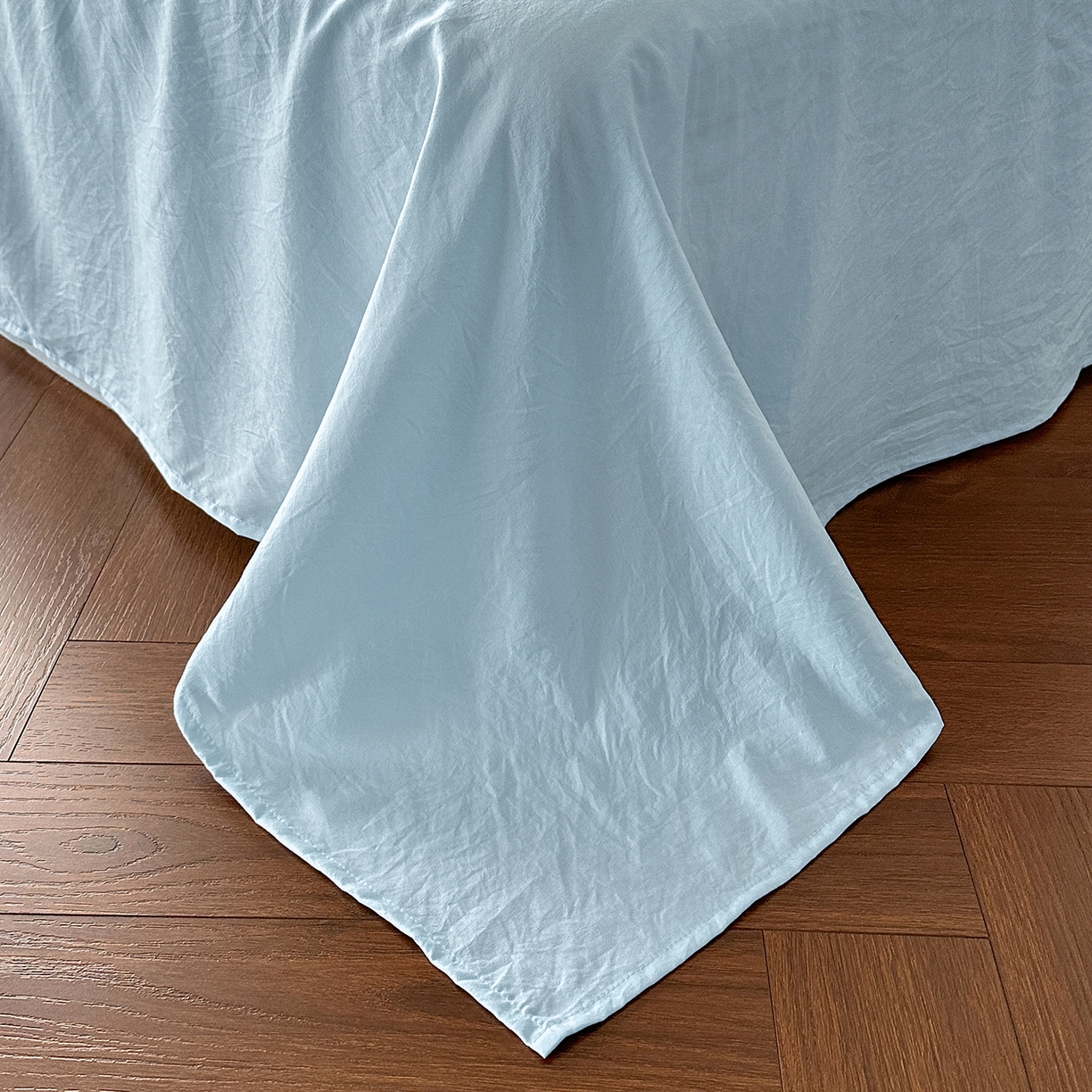 91家纺网 家纺一手货源 找家纺 你好美丽 2026春夏新款水洗棉拼接泡泡纱蝴蝶结花边工艺款四件套 -梦露 梦露兰