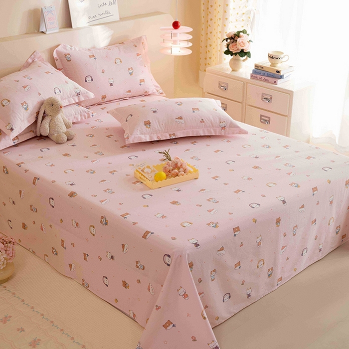 91家纺网 家纺一手货源 找家纺 八十八家纺2025新款全棉12868系列四件套单品床单 趣猫