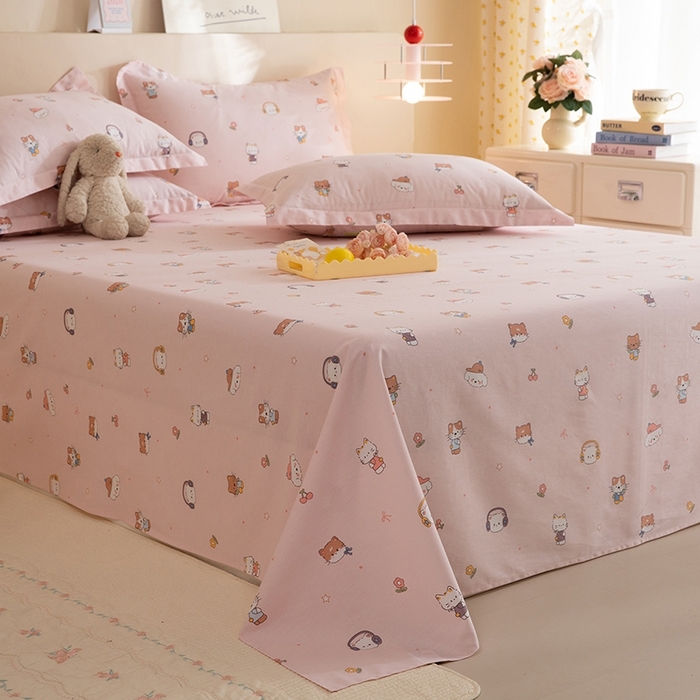 91家纺网 家纺一手货源 找家纺 八十八家纺2025新款全棉12868系列四件套单品床单 趣猫