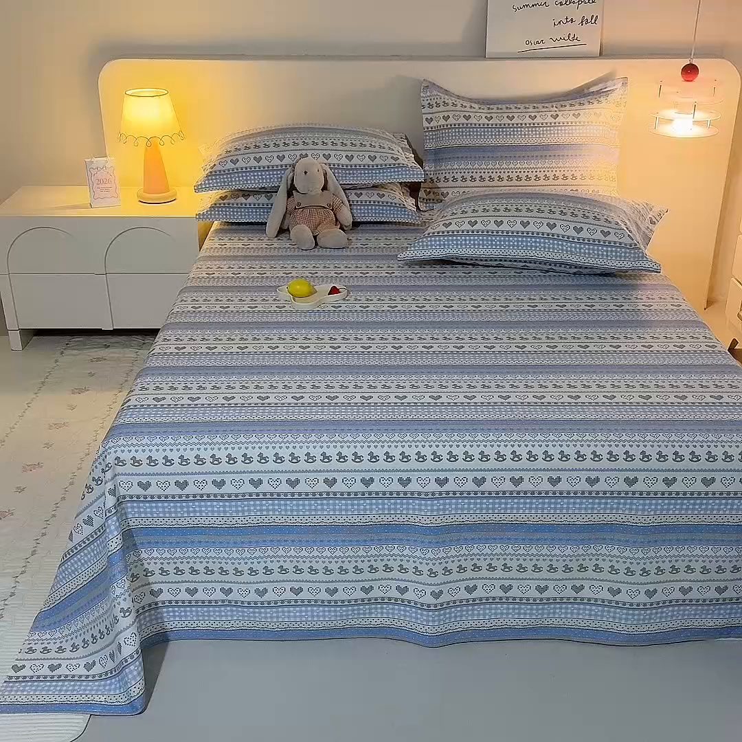 91家纺网 家纺一手货源 找家纺 八十八家纺2025新款全棉12868系列四件套单品床单 心软曲奇