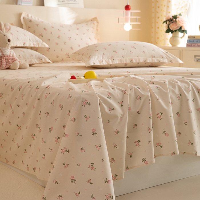 91家纺网 家纺一手货源 找家纺 八十八家纺2025新款全棉12868系列四件套单品床单 语末花开