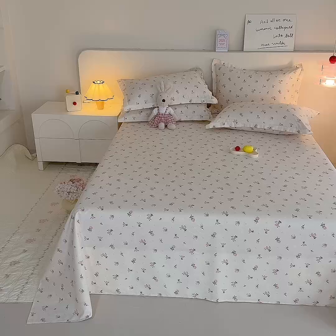 91家纺网 家纺一手货源 找家纺 八十八家纺2025新款全棉12868系列四件套单品床单 语末花开