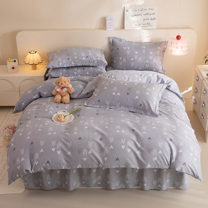 91家纺网 家纺一手货源 找家纺 八十八家纺 2025新款全棉12868床裙款四件套 繁星