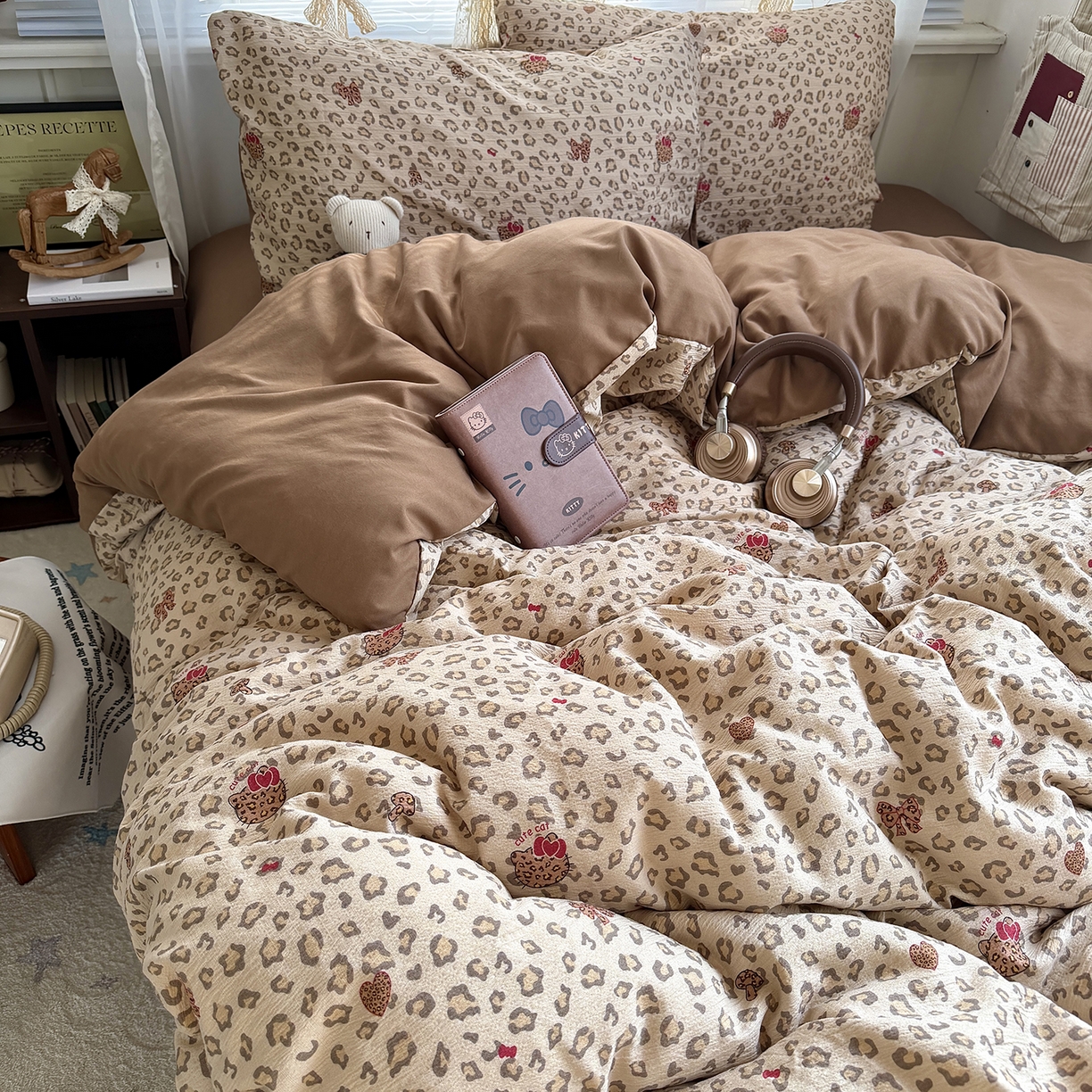 91家纺网 家纺一手货源 找家纺 （总）原素 2026新款小清新水洗双层纱四件套