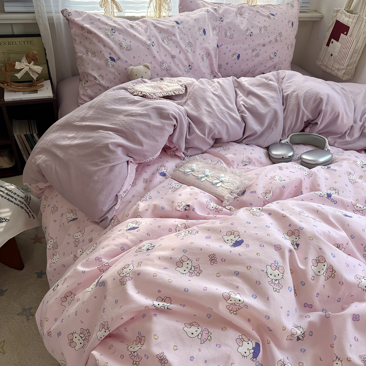 原素 2026新款小清新水洗双层纱四件套 芭蕾kt