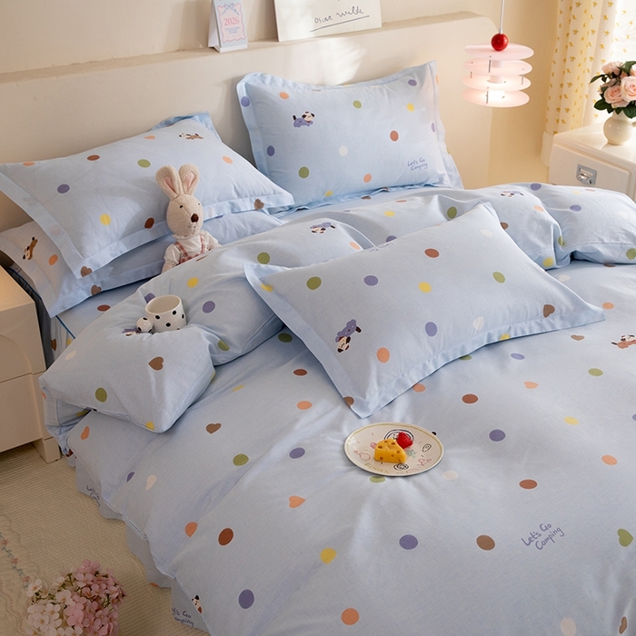 91家纺网 家纺一手货源 找家纺 八十八家纺 2025新款全棉12868床裙款四件套 布丁