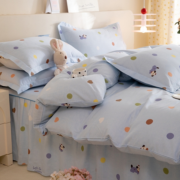 91家纺网 家纺一手货源 找家纺 八十八家纺 2025新款全棉12868床裙款四件套 布丁