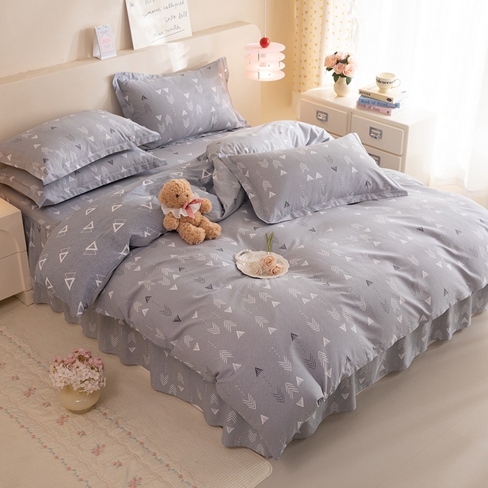 91家纺网 家纺一手货源 找家纺 八十八家纺 2025新款全棉12868床裙款四件套 繁星