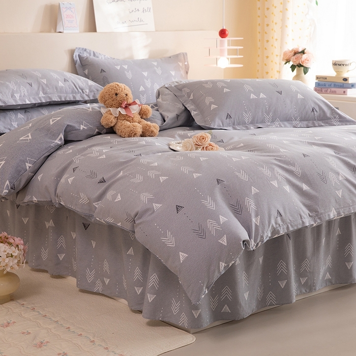 91家纺网 家纺一手货源 找家纺 八十八家纺 2025新款全棉12868床裙款四件套 繁星