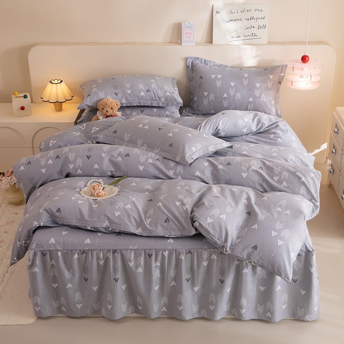 91家纺网 家纺一手货源 找家纺 八十八家纺 2025新款全棉12868床裙款四件套 繁星