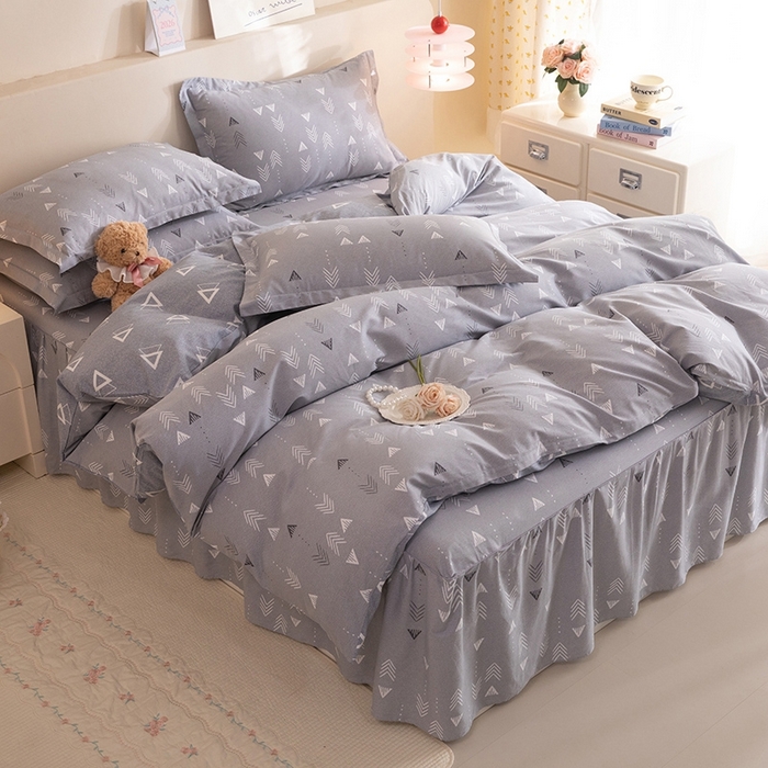 91家纺网 家纺一手货源 找家纺 八十八家纺 2025新款全棉12868床裙款四件套 繁星