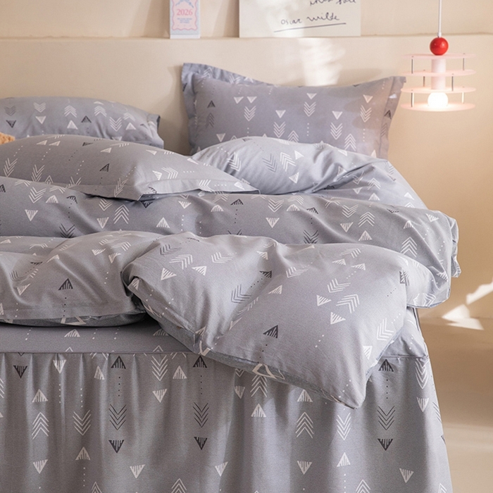 91家纺网 家纺一手货源 找家纺 八十八家纺 2025新款全棉12868床裙款四件套 繁星