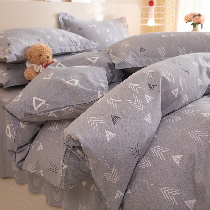 91家纺网 家纺一手货源 找家纺 八十八家纺 2025新款全棉12868床裙款四件套 繁星