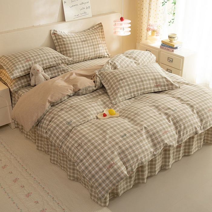 91家纺网 家纺一手货源 找家纺 八十八家纺 2025新款全棉12868床裙款四件套 海风苏打