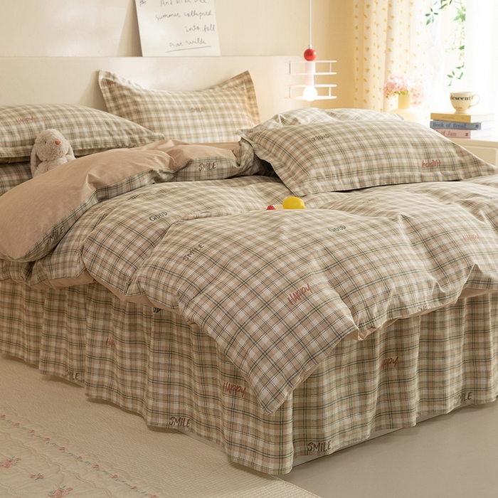 91家纺网 家纺一手货源 找家纺 八十八家纺 2025新款全棉12868床裙款四件套 海风苏打