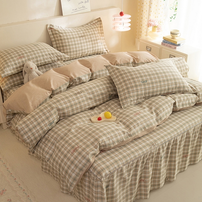 91家纺网 家纺一手货源 找家纺 八十八家纺 2025新款全棉12868床裙款四件套 海风苏打