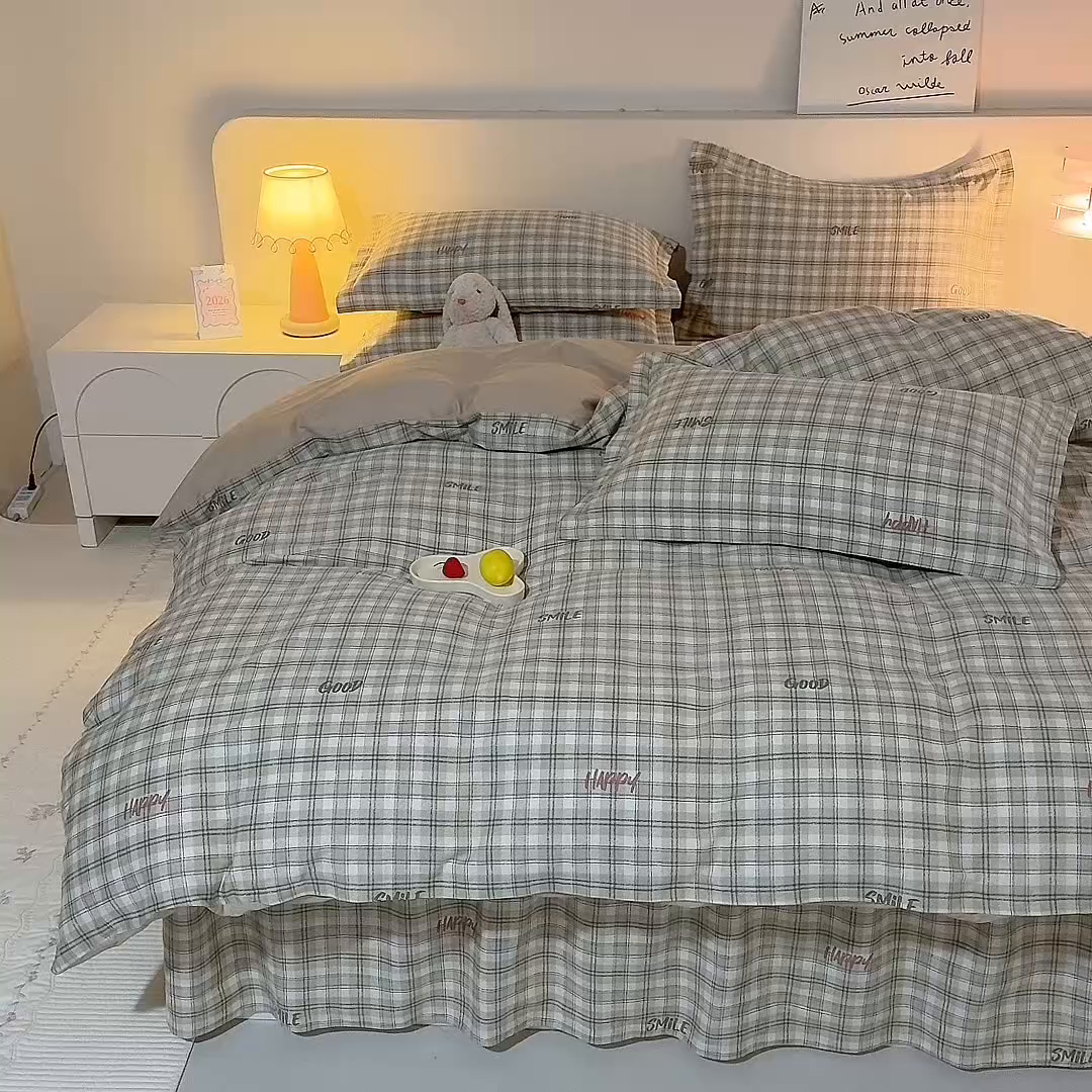 91家纺网 家纺一手货源 找家纺 八十八家纺 2025新款全棉12868床裙款四件套 海风苏打