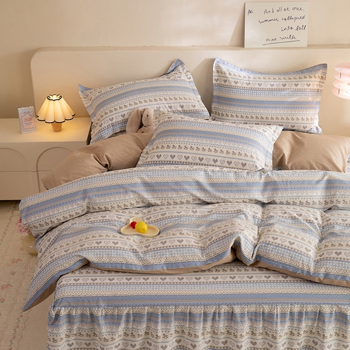 91家纺网 家纺一手货源 找家纺 八十八家纺 2025新款全棉12868床裙款四件套 心软曲奇