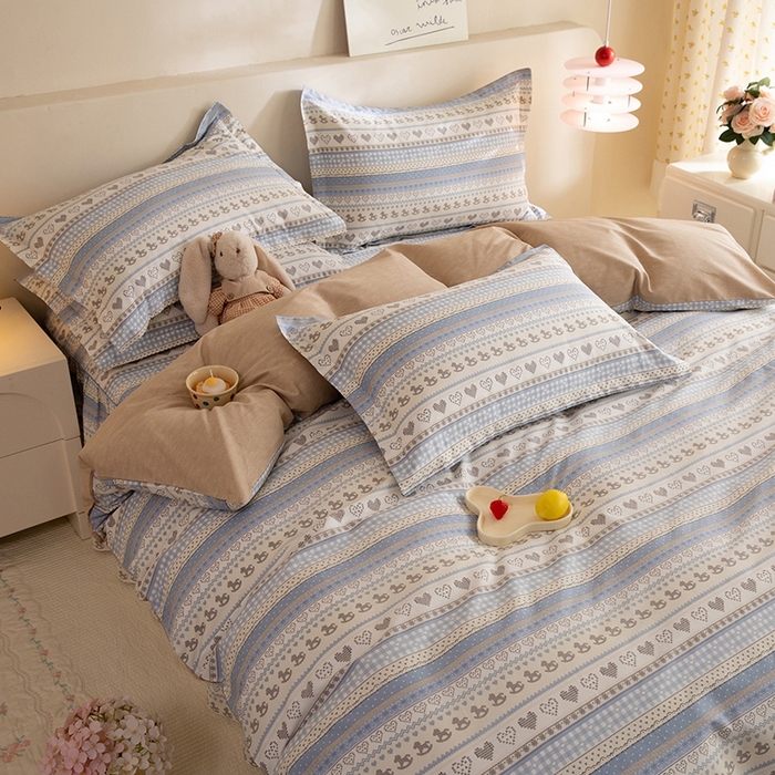 91家纺网 家纺一手货源 找家纺 八十八家纺 2025新款全棉12868床裙款四件套 心软曲奇