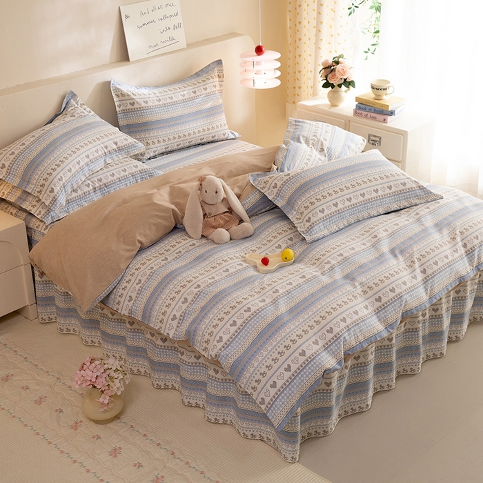 91家纺网 家纺一手货源 找家纺 八十八家纺 2025新款全棉12868床裙款四件套 心软曲奇