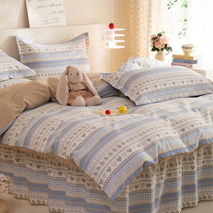 91家纺网 家纺一手货源 找家纺 八十八家纺 2025新款全棉12868床裙款四件套 心软曲奇