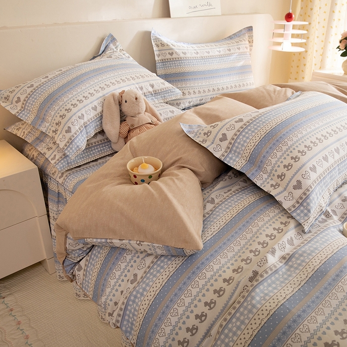 91家纺网 家纺一手货源 找家纺 八十八家纺 2025新款全棉12868床裙款四件套 心软曲奇