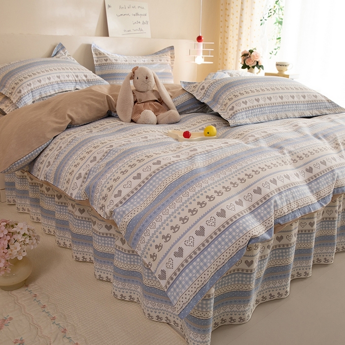 91家纺网 家纺一手货源 找家纺 八十八家纺 2025新款全棉12868床裙款四件套 心软曲奇