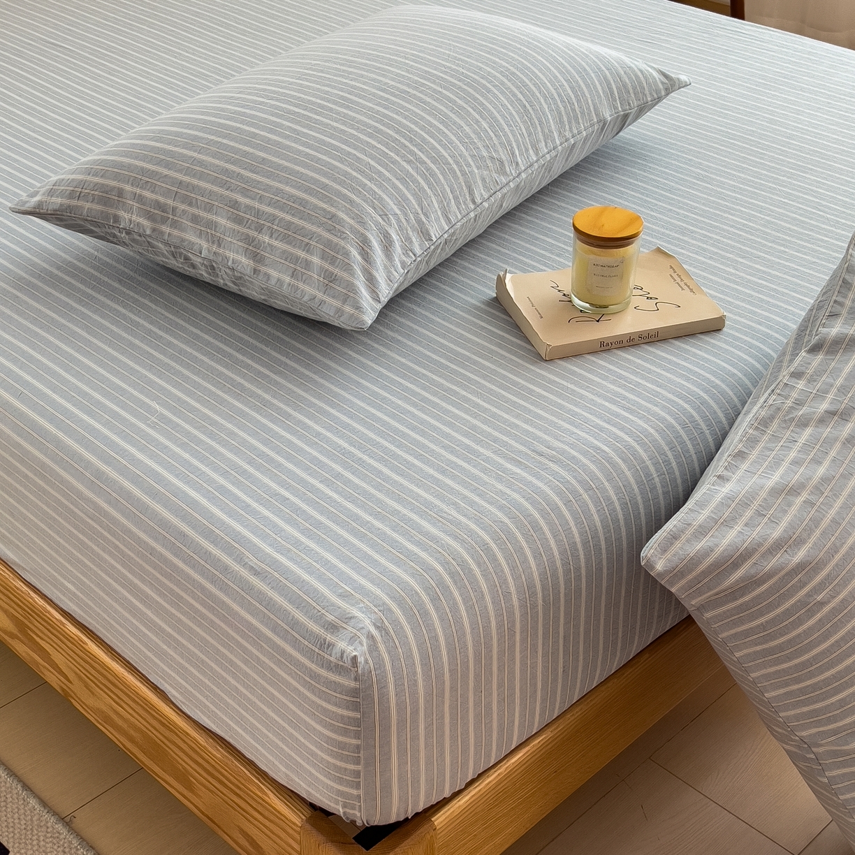 91家纺网 家纺一手货源 找家纺 女子家纺 2026新款A类全棉色织水洗棉四件套单品系列 秋屿-蓝