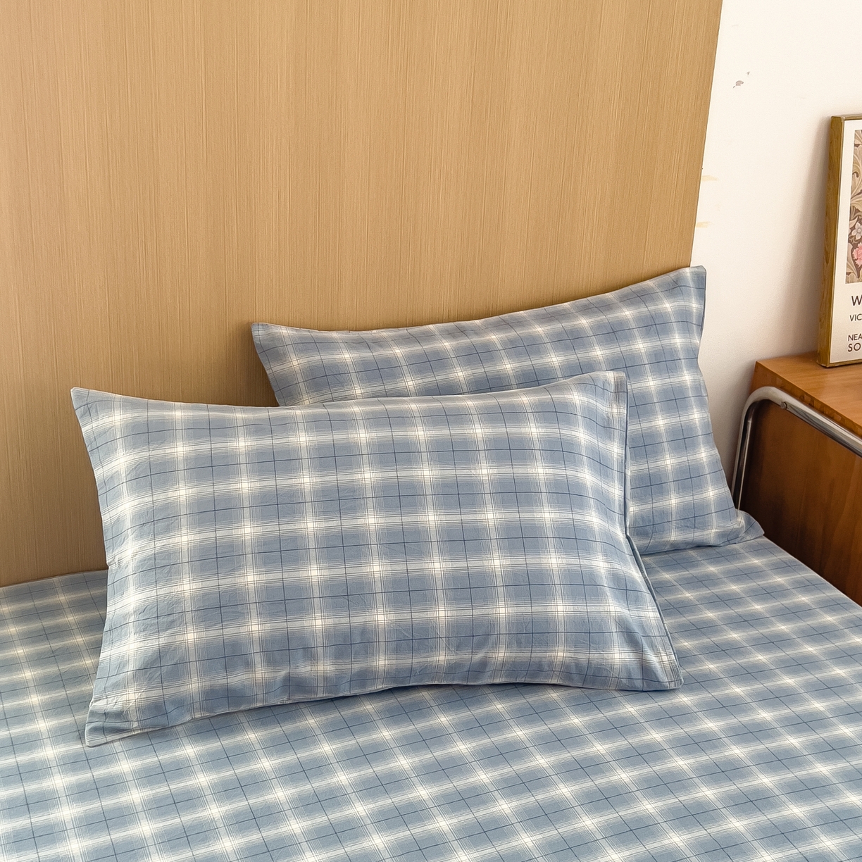 91家纺网 家纺一手货源 找家纺 女子家纺 2026新款A类全棉色织水洗棉四件套单品系列 午后时光-兰