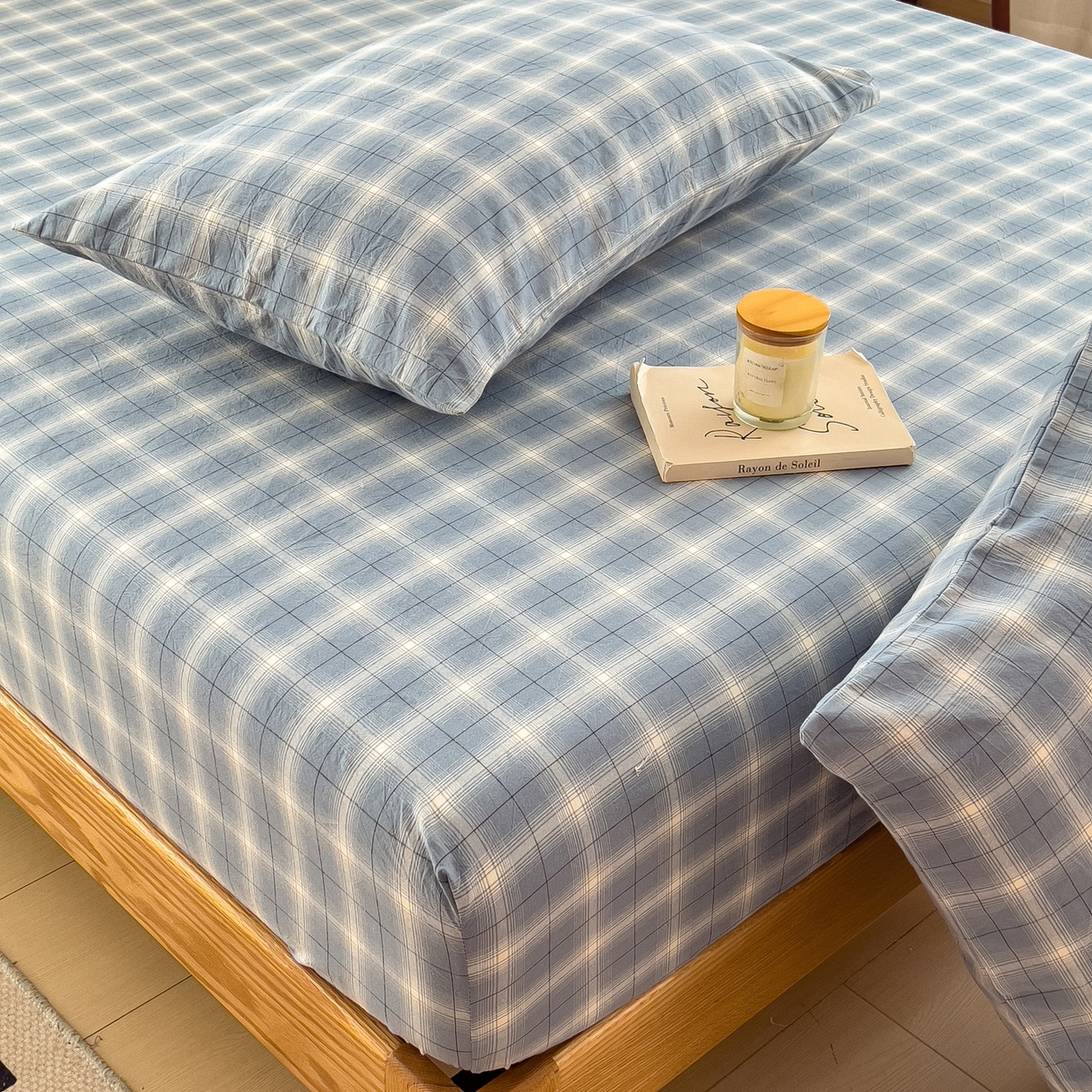 91家纺网 家纺一手货源 找家纺 女子家纺 2026新款A类全棉色织水洗棉四件套单品系列 午后时光-兰