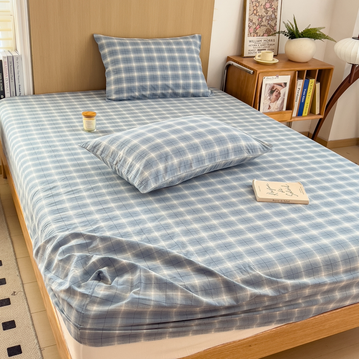 91家纺网 家纺一手货源 找家纺 女子家纺 2026新款A类全棉色织水洗棉四件套单品系列 午后时光-兰