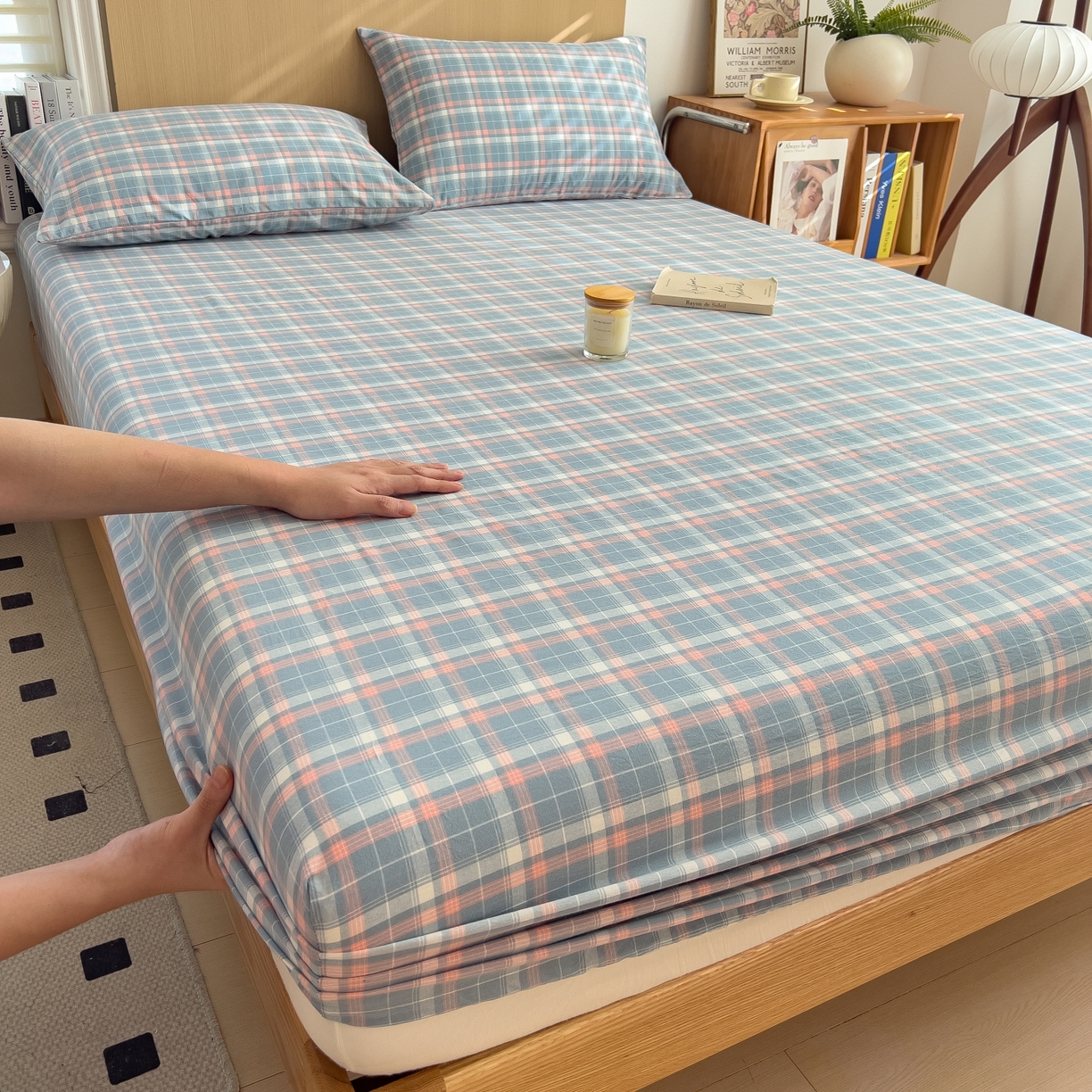 91家纺网 家纺一手货源 找家纺 女子家纺 2026新款A类全棉色织水洗棉四件套单品系列 洛林-兰