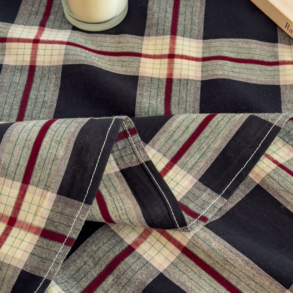 91家纺网 家纺一手货源 找家纺 女子家纺 2026新款A类全棉色织水洗棉四件套单品系列 富士草莓大格